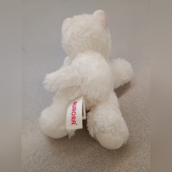 Aurora Pink Princess Crown Kitty Cat Plush 6 Inch White Soft & Fuzzy - Picture 7 of 14